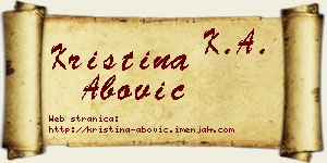 Kristina Abović vizit kartica